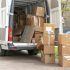 Delivery van loaded with packages